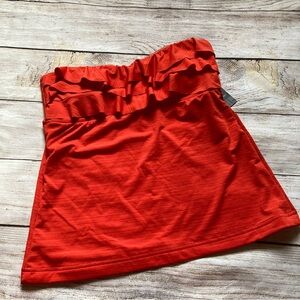 Mossimo Ruffled Halter Tankini Swimsuit Top NWT Women’s Size Small Orange